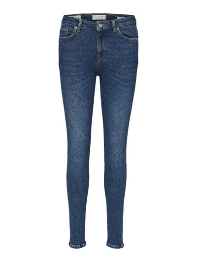 Selected SLFSophia MW Skinny dark Blue Jeans