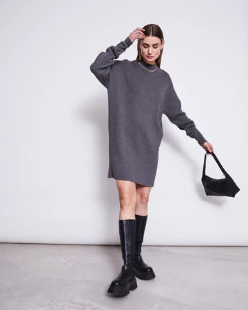 JAN NJUNE Knit Dress Nuna Dark Grey