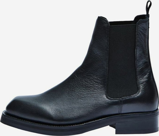 Selected SLFSaga Leather Chelsea Boot Black