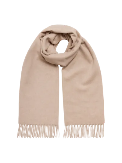 Selected SLFTIME Wool Scarf Beige