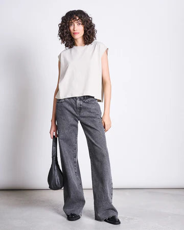 JAN NJUNE Wide Leg Jeans Sunny light grey