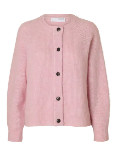 Selected SLFLULU Knit Cardigan Mauve/Melange